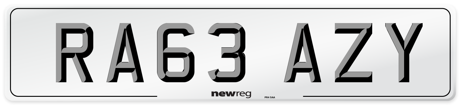 RA63 AZY Number Plate from New Reg